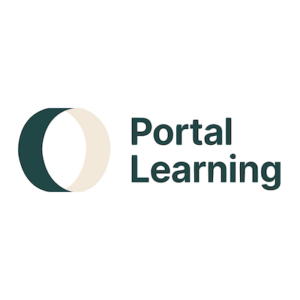 Portal Learning logo with a stylized green and white circular design next to green text